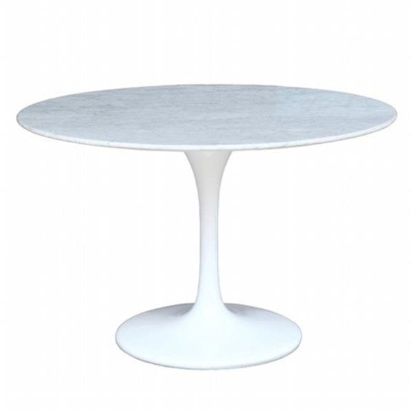 Fine Mod Imports Fine Mod Imports FMI2020-39-white Flower Marble Table 39 in.; White FMI2020-39-white